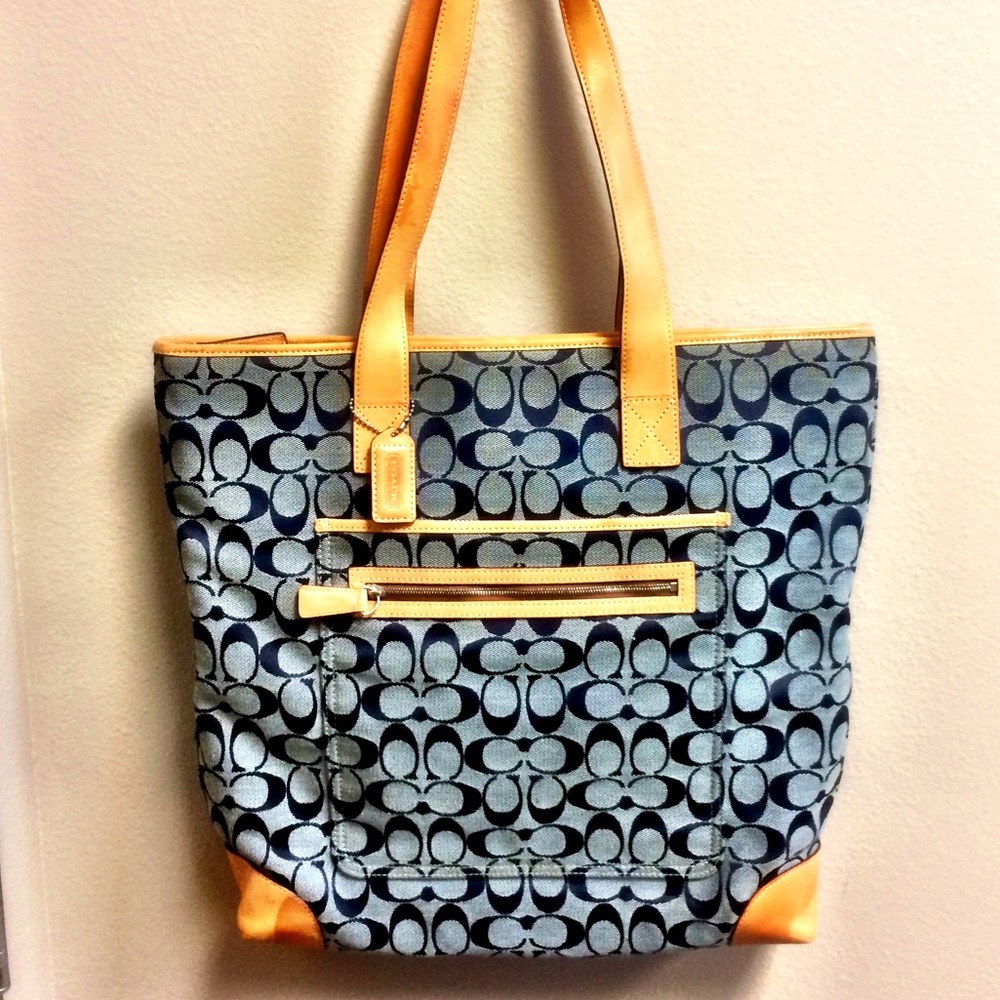 Large Coach logo tote